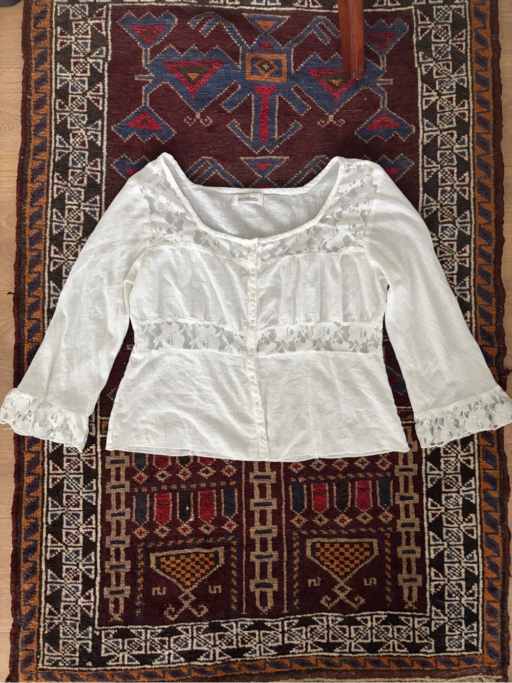 Vintage Le Chateu Cotton Lace Blouse